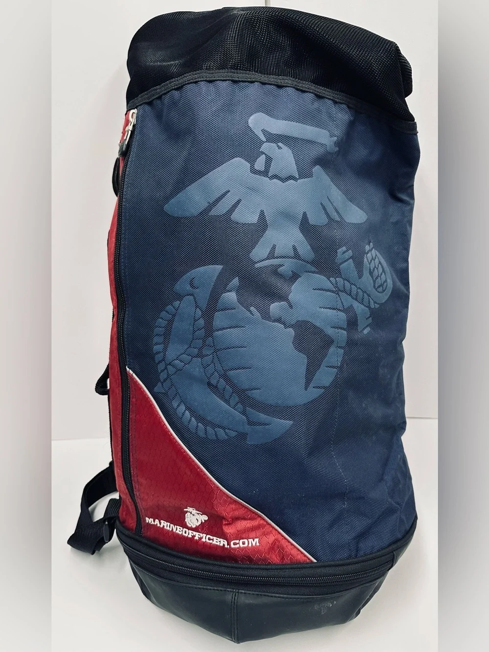 US Marine Corps USMC MarineOfficer.com Backpack Eagle Globe Anchor Red Navy